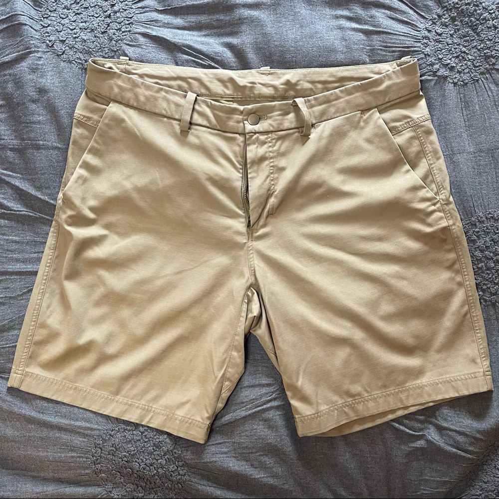 Lululemon 36 Waist Stretch Tan Shorts